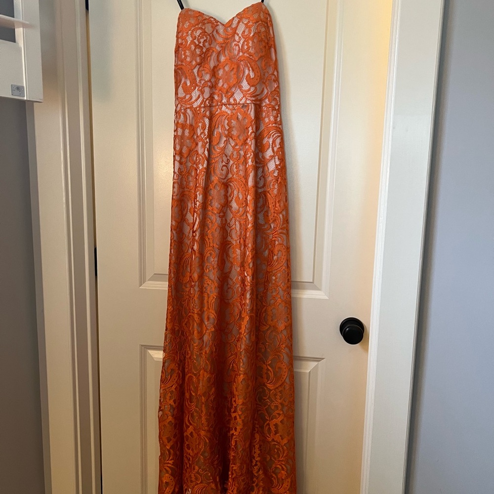 Dalia Macphee Strapless Gown. Gem